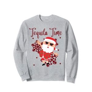 LAST CHANCE! Holiday Party Funny Santa and Tequila Christmas Pajama Sweatshirt